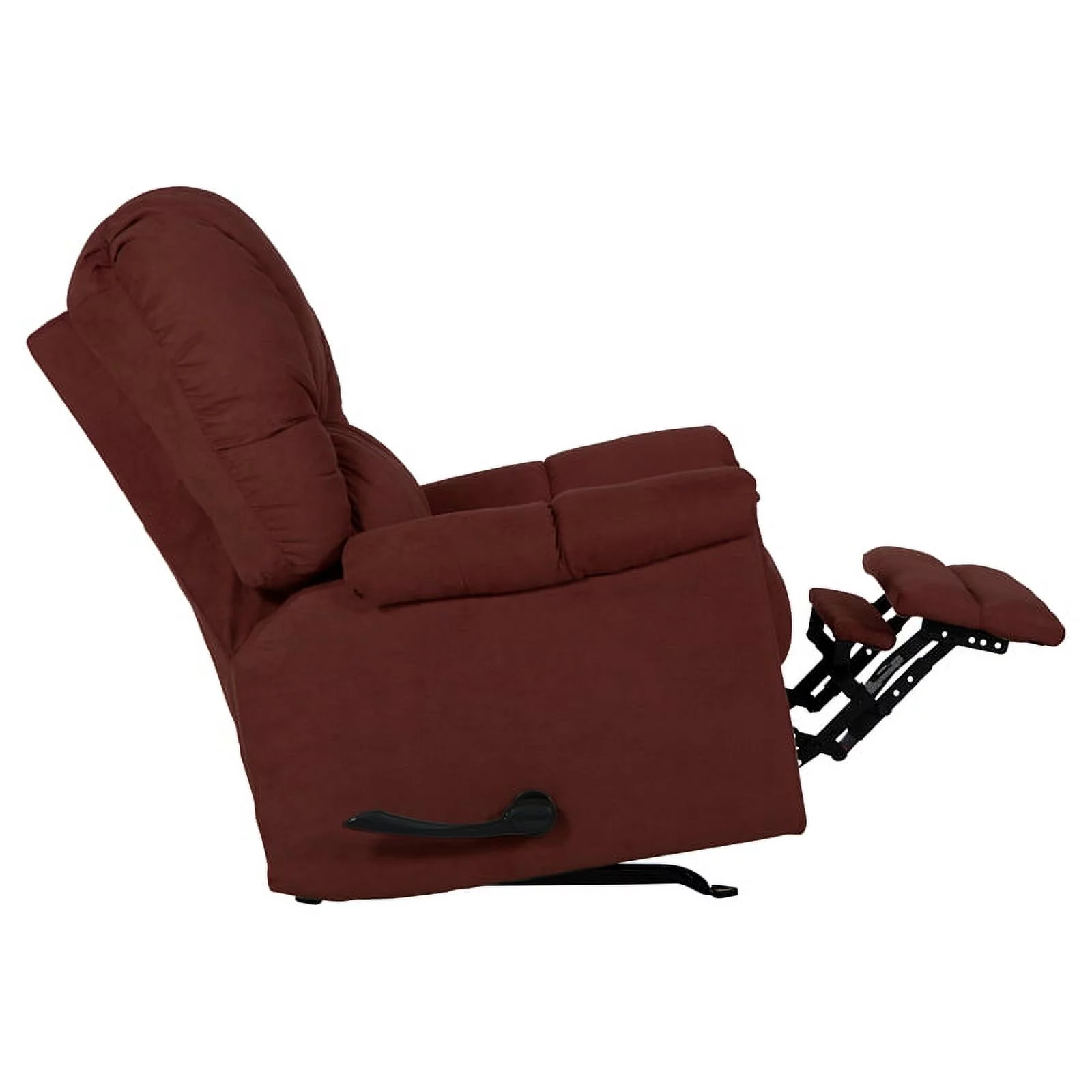 Bowery Hill Rocker Recliner in Sangria Red Polyester Microfiber Fabric
