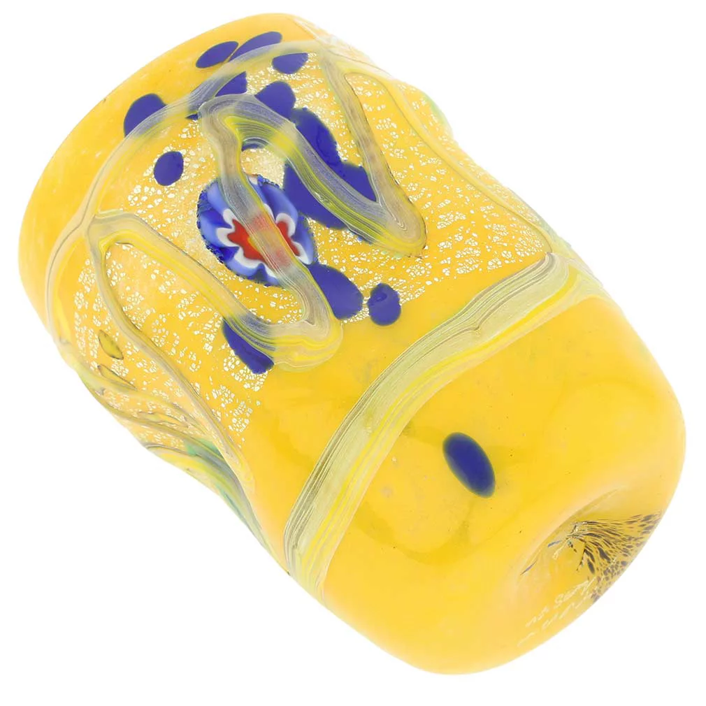 GlassOfVenice Murano Glass Modern Art Tumbler - Yellow
