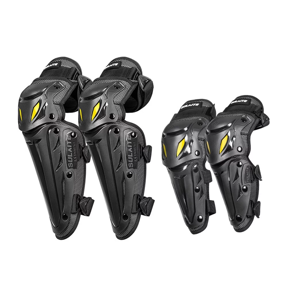 Knee Pad 4pcs Knee and Elbow Guards Shin Protector Pads Motorcycle Riding Protective Gear Breathable & Impact Resistant for Adults Men Women