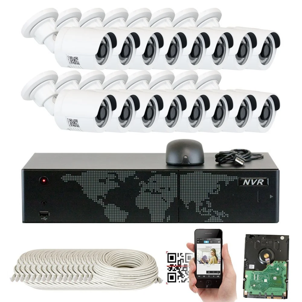GW Security Ultra HD 5-Megapixel (2592 x 1920P) 16Ch Network POE Video Security System (H.265 NVR Kit) - 16 5MP POE 1080P Outdoor Bullet IP Cameras, 100ft Night Vision, 4TB HDD, Power over Ethernet