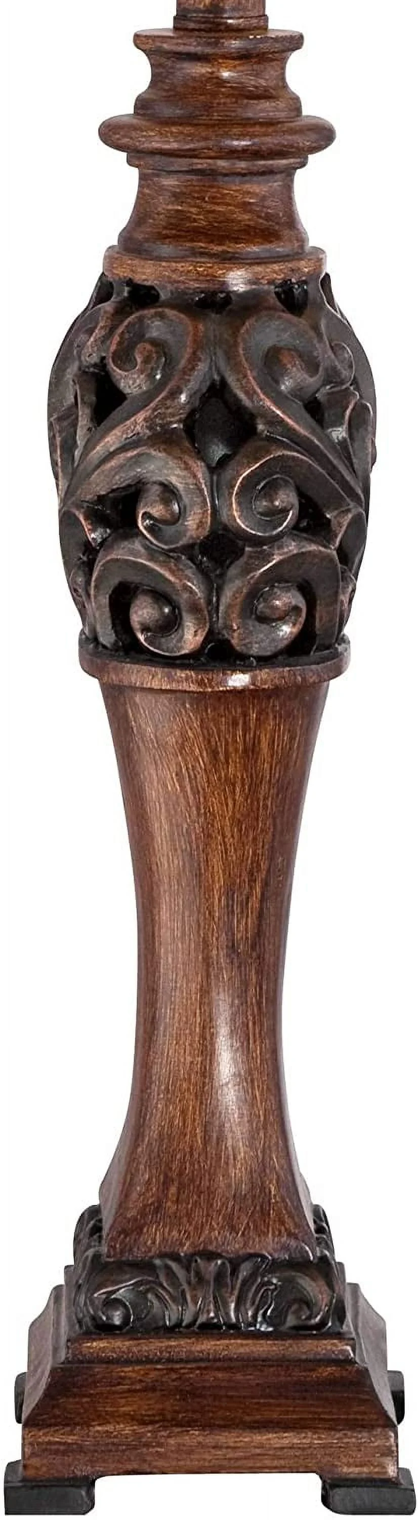 TJUNBOLIFE Exeter 30" Tall Large Traditional End Table Lamps  Brown Wood Finish Fabric Crimson Red Shade Living Room Bedroom Bedside Nightstand House Office Home Reading Kitchen Entry