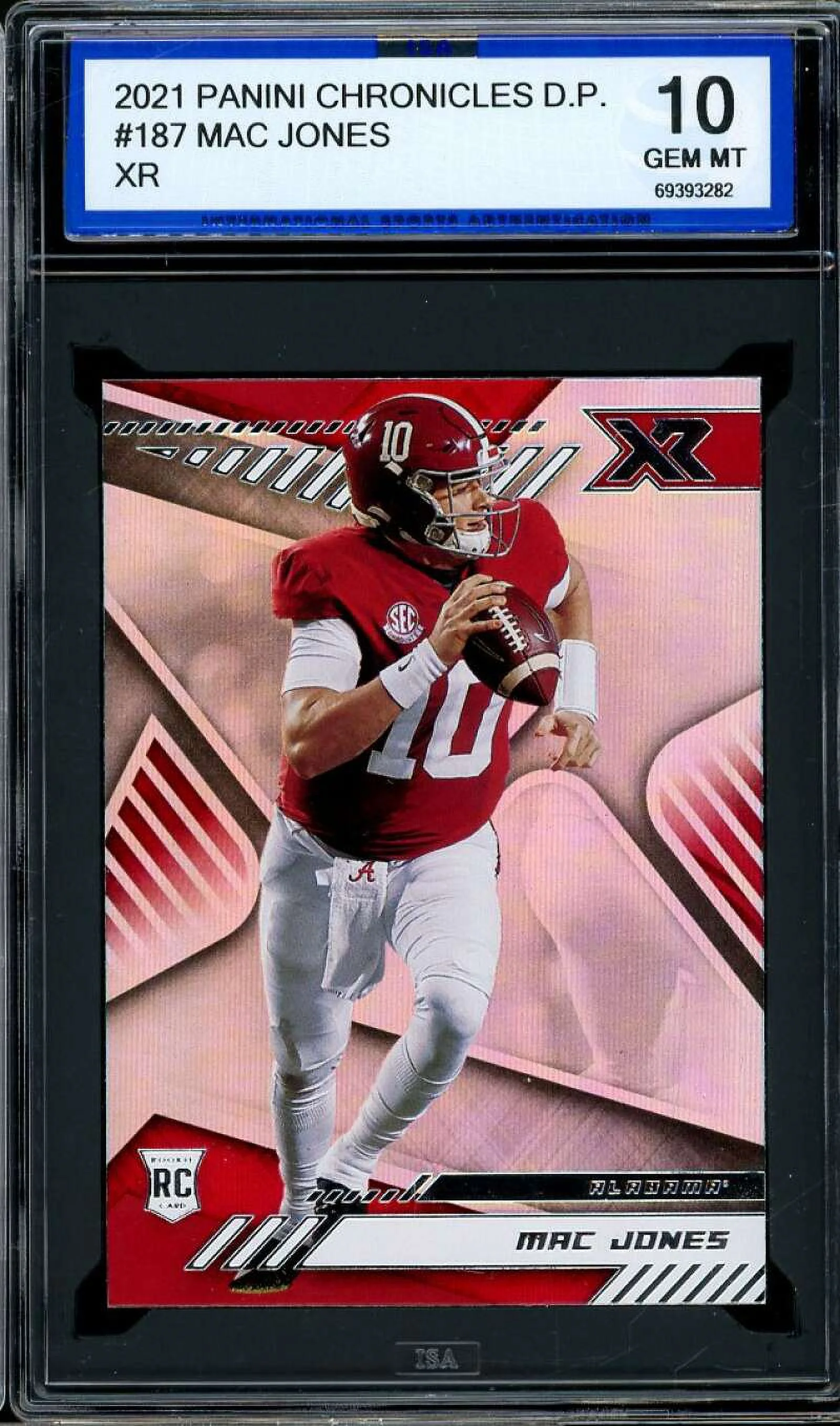 Mac Jones Rookie Card 2021 Panini Chronicles D.P. XR #187 ISA 10 GEM MINT