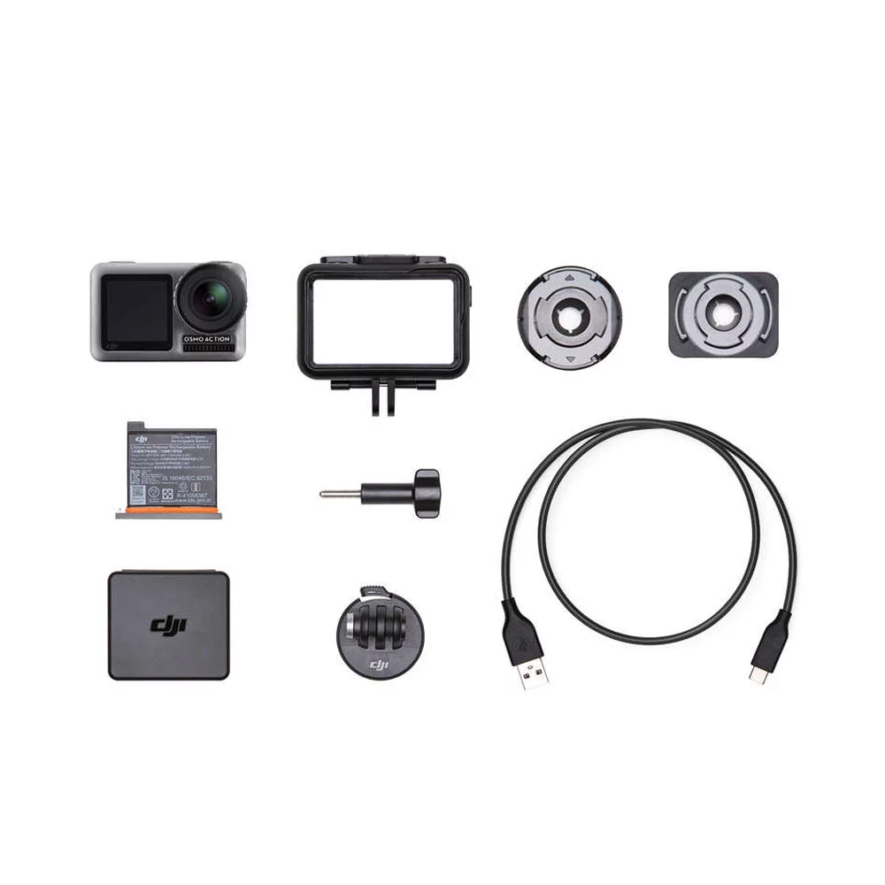 DJI Osmo Action 4K Camera + 128GB microSDXC Card + Spike Mount + Cleaning Cloth