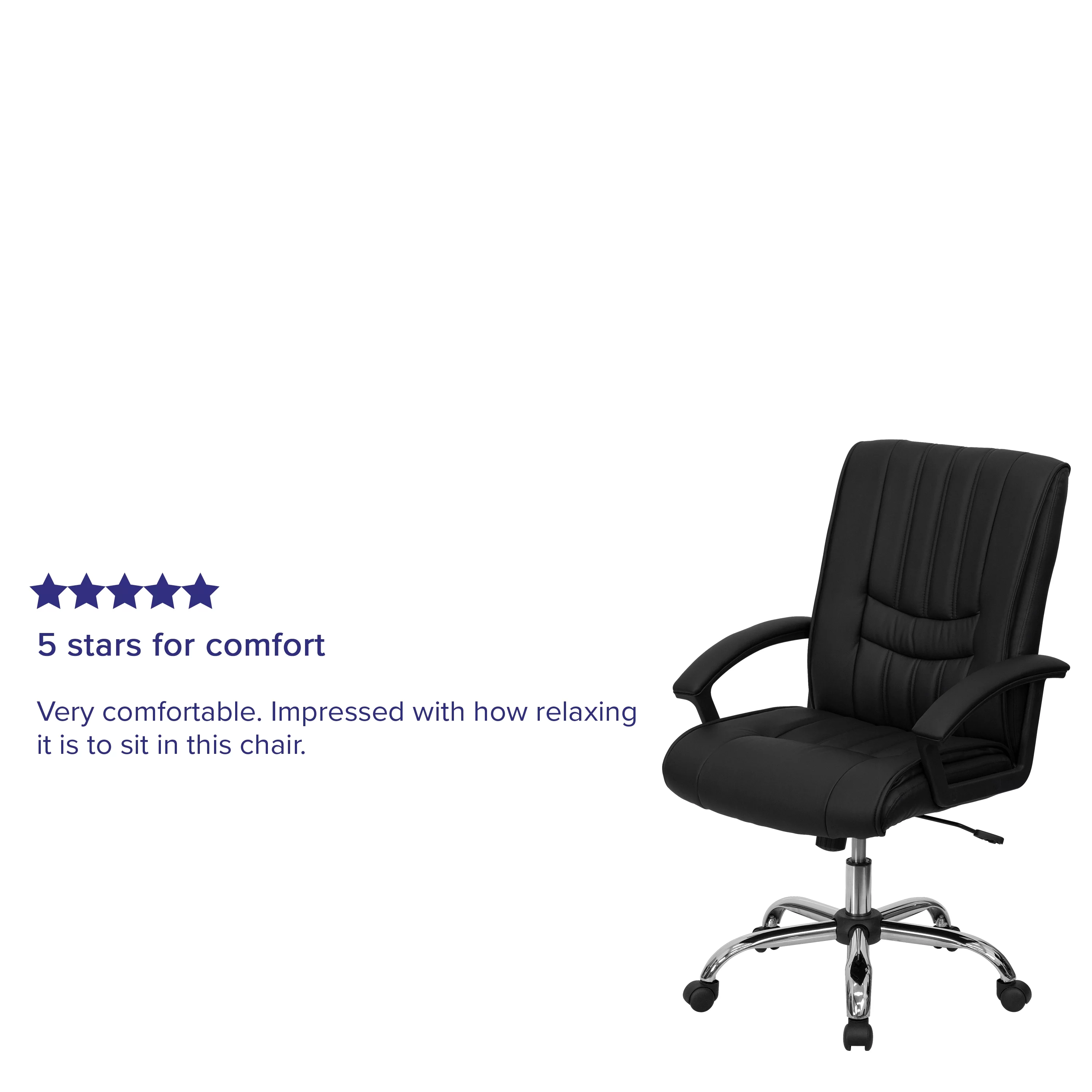 Emma + Oliver Mid-Back Black LeatherSoft Swivel Manager's Office Chair with Arms