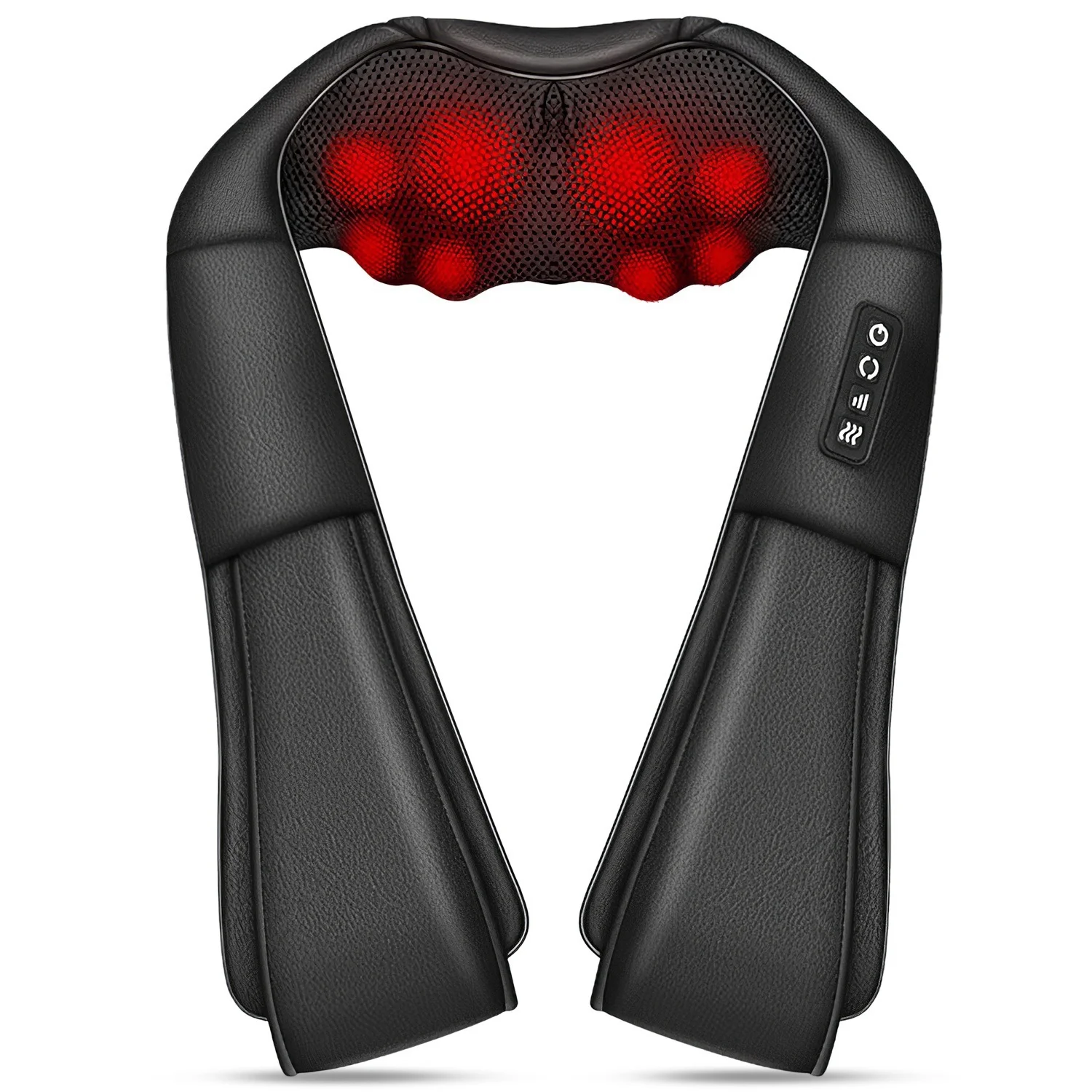 Electric Neck and Back Massager - Infrared Heat, 3D Shiatsu, 3 Intensity Levels, for Pain Relief