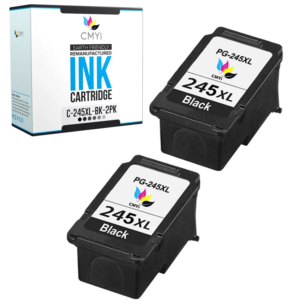 CMYi Ink Cartridge Replacement for Canon PG-245XL (Black, 2-pack)