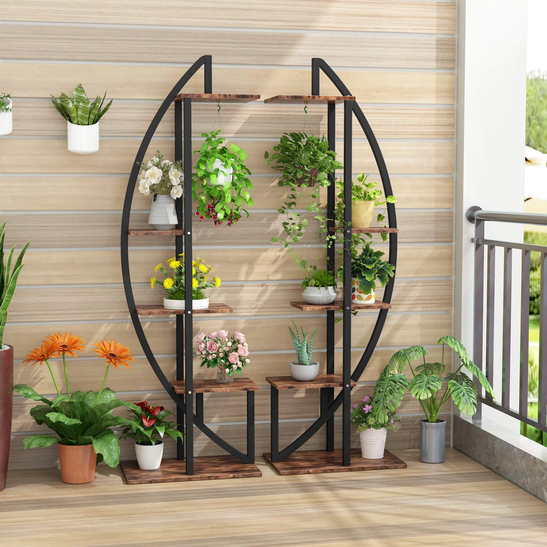 5-Tier Plant Stand Pack of 2, Display Shelf Flower Rack for Home Garden