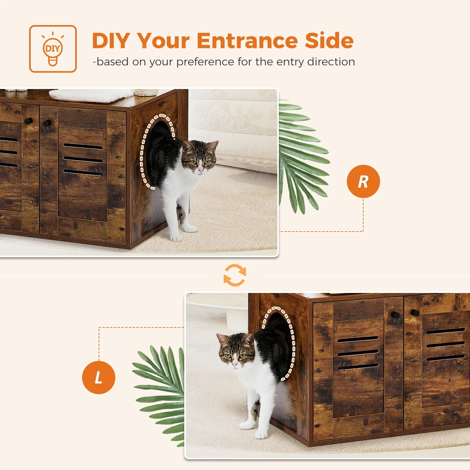 ZephyPaws Cat Tree with Litter Box Enclosure, 50