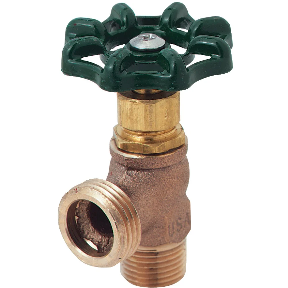 1 PK, Arrowhead Brass 221LF-Arrowhead Brass 1/2 In. MIP x 3/4 In. Hose Thread Red Brass Aluminum Diecast Boiler Drain