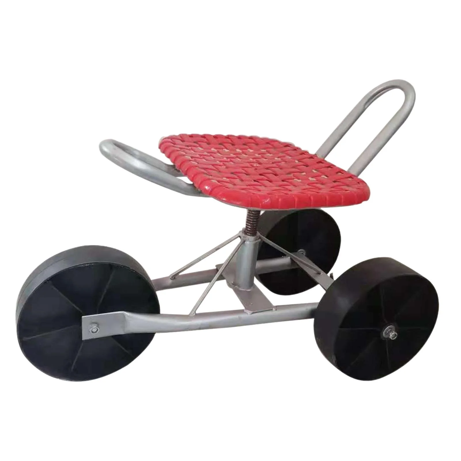 Tongina Garden Stool Working Seat Woven PP Material Seat Heavy Duty Anti Slip Gardening Rolling Cart Weeding Stool Seat 360 degree Rotating