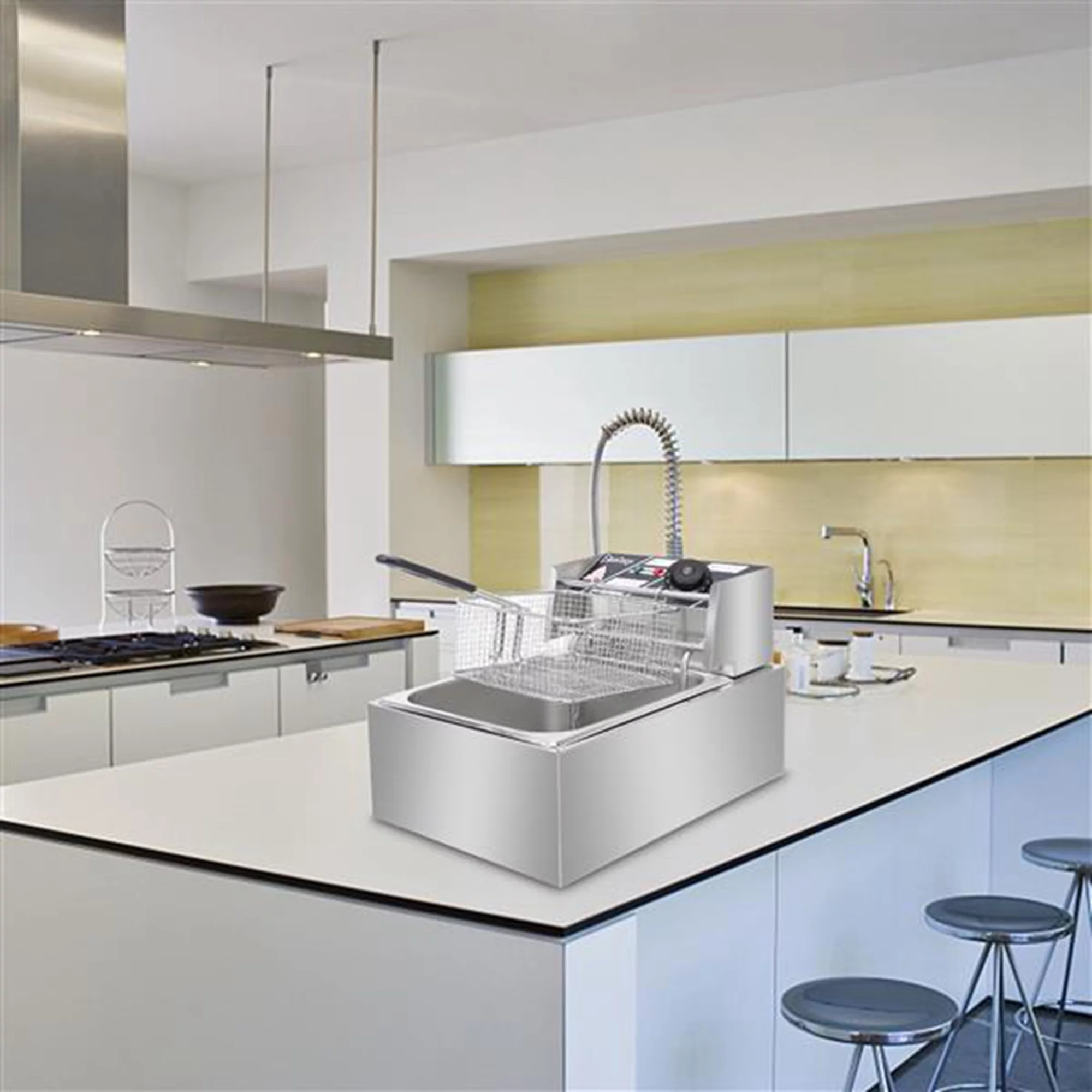 YOSHIKO 2500W 110V 6.3QT/6L  Tanks Electric Deep Fryer With  Basket