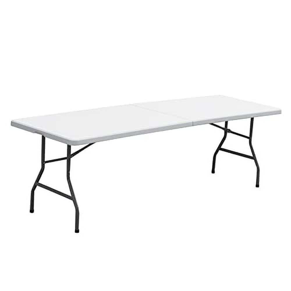 Plastic Folding Table, Portable Indoor Outdoor Heavy Duty Utility Table for Game Puzzles Crafting Picnic Camping Dining Party, White (8 FT)