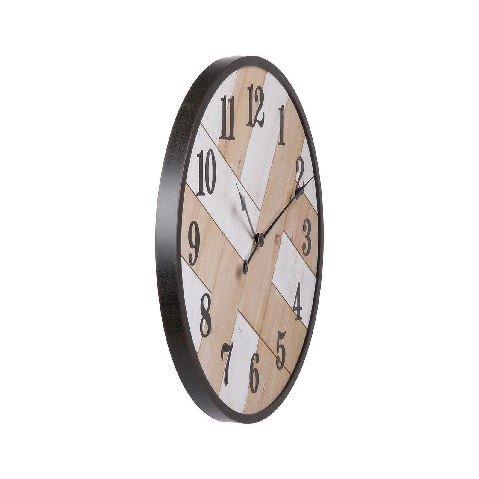 Caldria Round Wood Modern Farmhouse Style Wall Clock