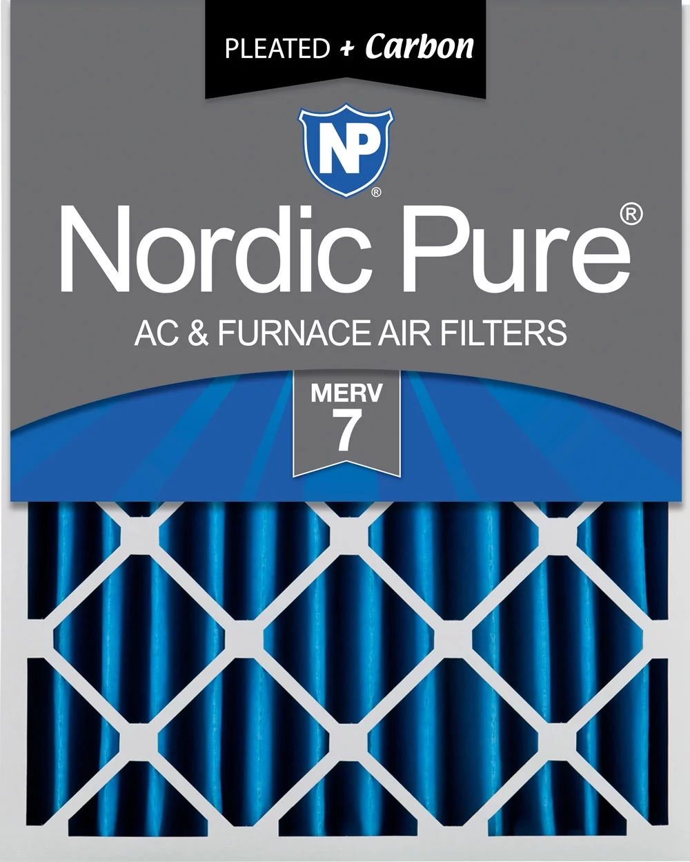 Nordic Pure 12x24x4 (3 5/8) Pleated Air Filters MERV 7 Plus Carbon 1 Pack
