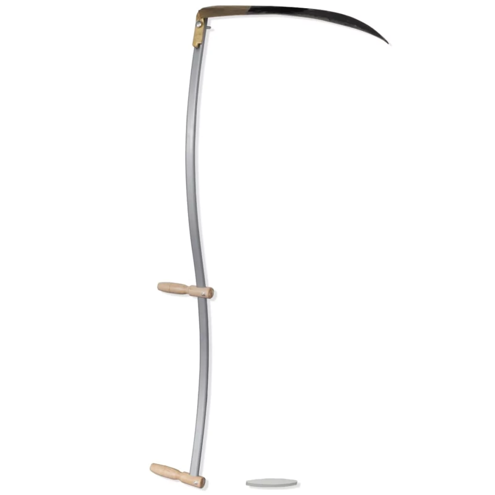 Dcenta Scythe Gardening Tool Scythe with Grinding Stone Steel Blade and Wooden Handle Grass Cutting Garden Farm for Agricultural Forestry Tools