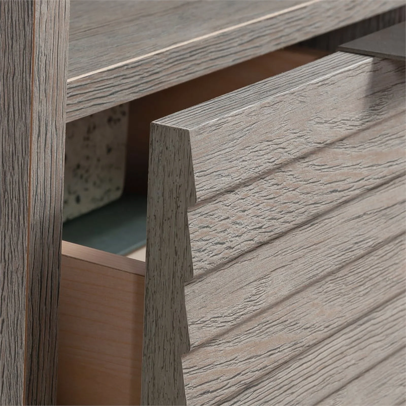 UrbanPro Modern Engineered Wood L-Shaped Desk in Ashen Oak Finish