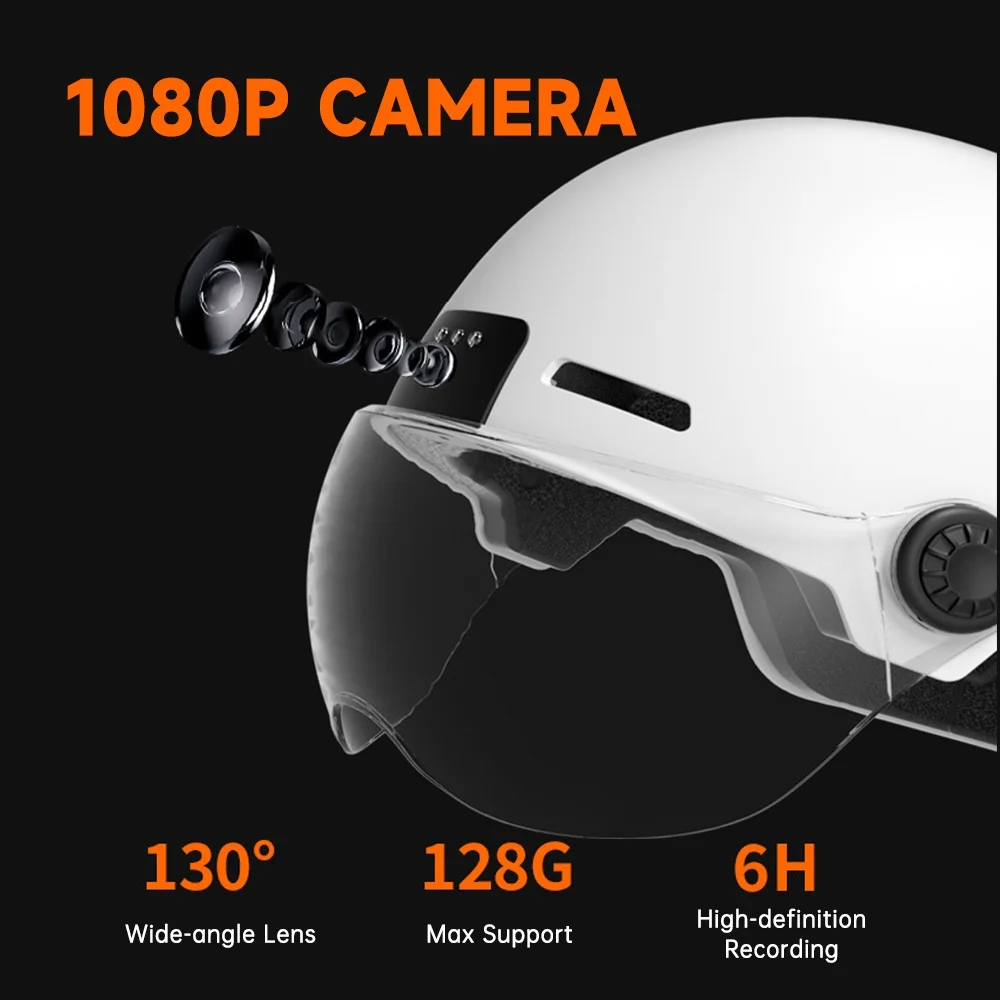 FOXWEAR Helmet,Bike Helmet Smart Women Smart Helmet 1080p Camera Helmet With Camera Men With 1080p