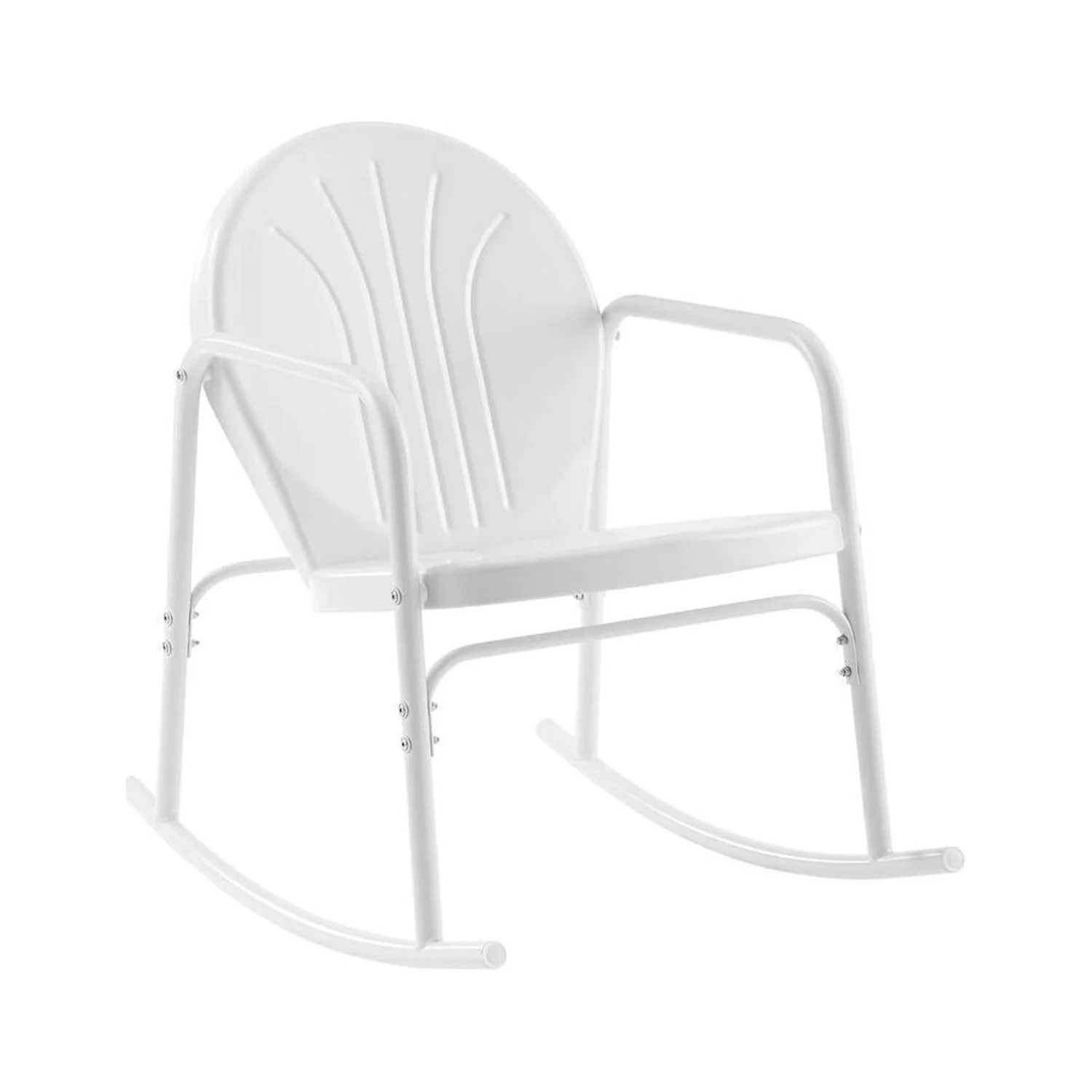 Maykoosh Renaissance Romance 2Pc Outdoor Metal Rocking Chair Set White Gloss - 2 Rocking Chairs