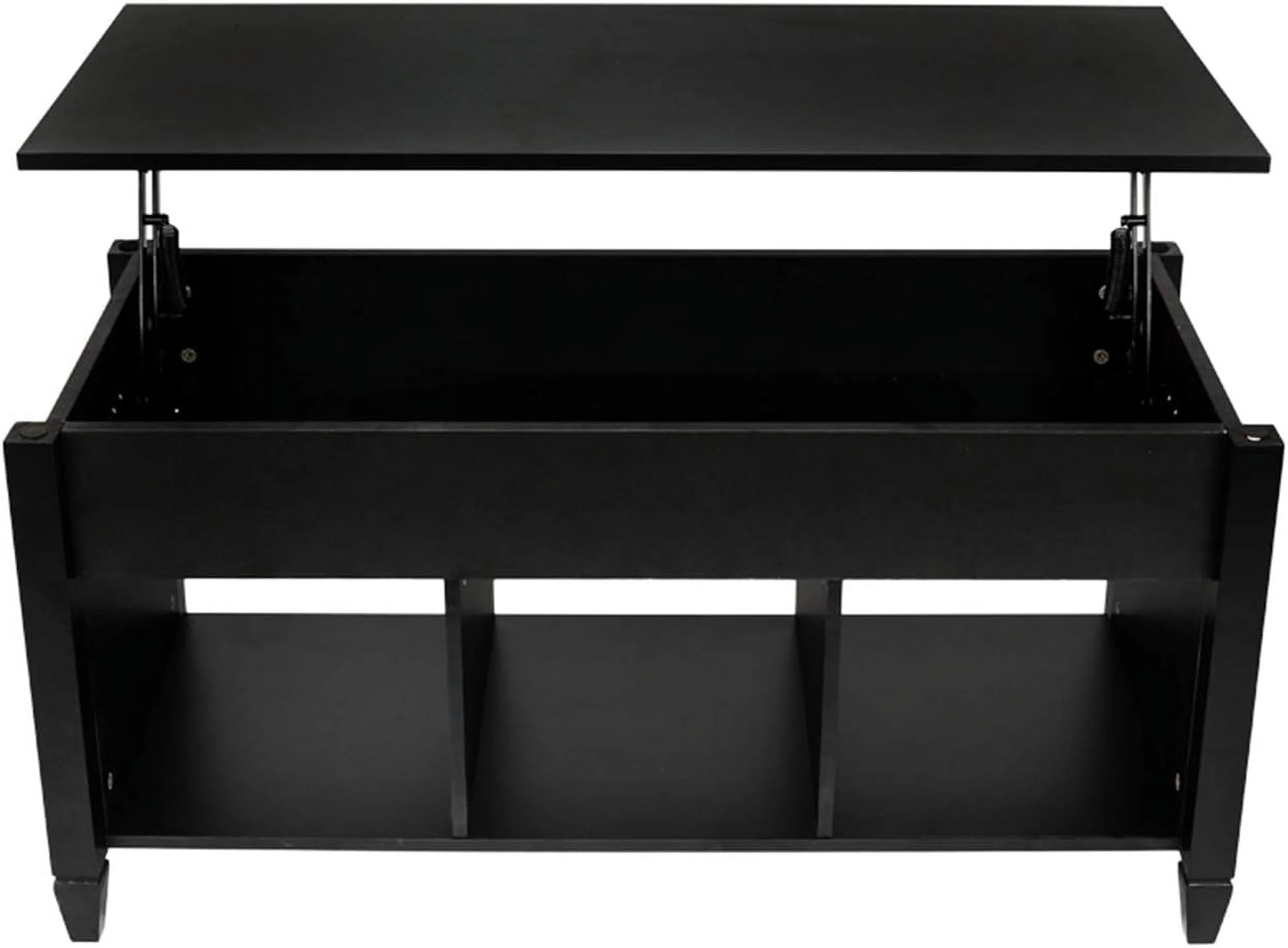 TJUNBOLIFE GT3-XJ Lift Top Coffee Table Modern  Hidden Compartment and Lift Tabletop Black