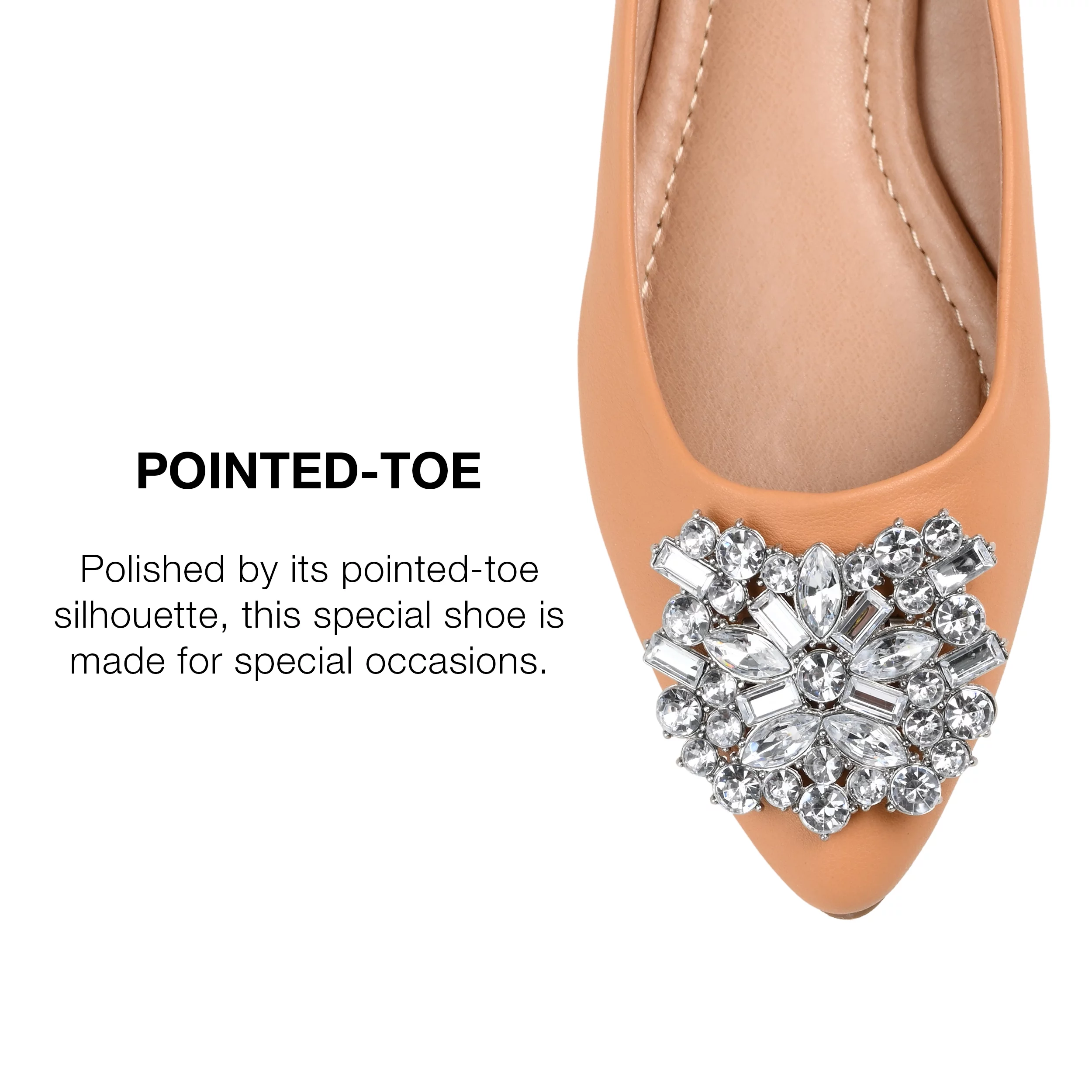 Journee Collection Womens Renzo Slip On Pointed Toe Ballet Flats