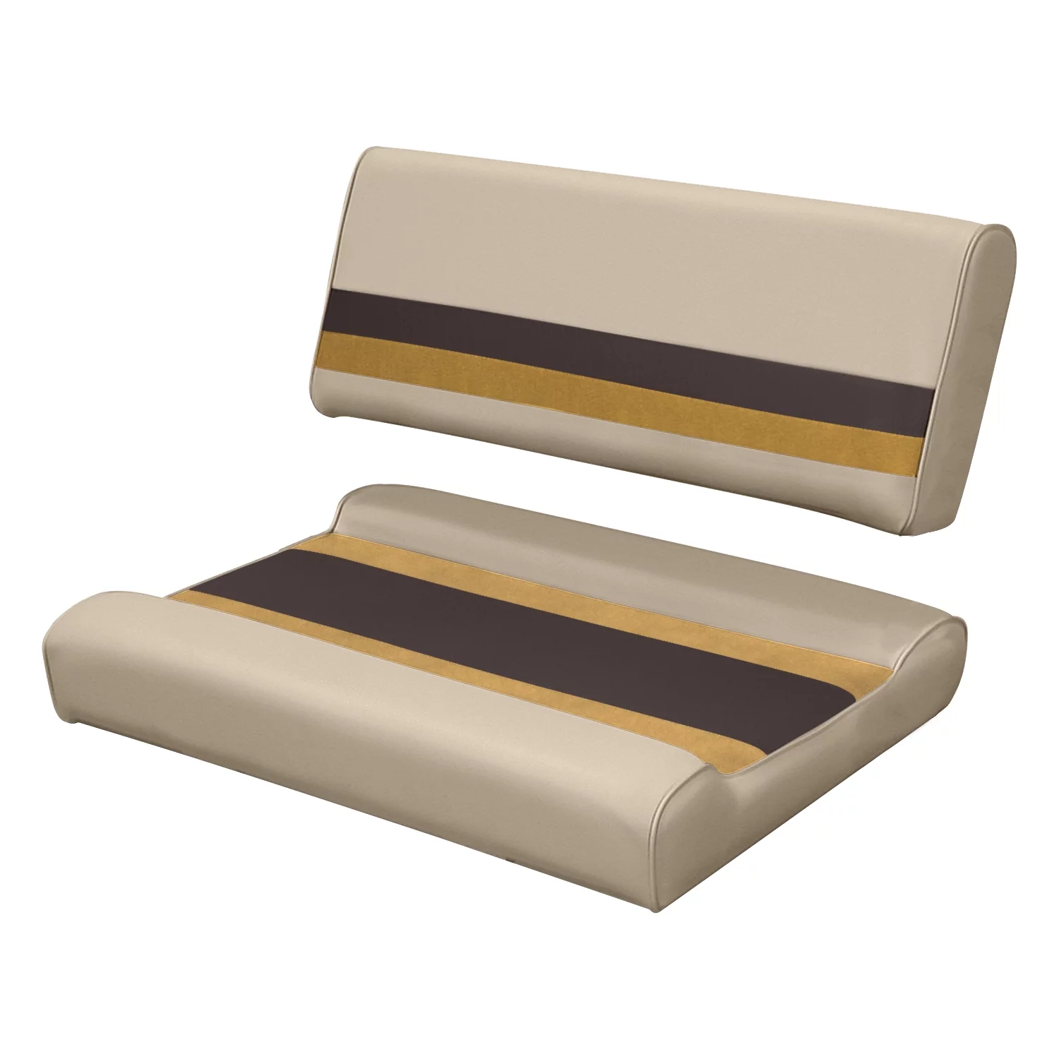Wise 8WD125FF-1010 Deluxe Series Pontoon Flip Flop Bench Seat and Backrest Cushion Set, Sand/Chestnut/Gold