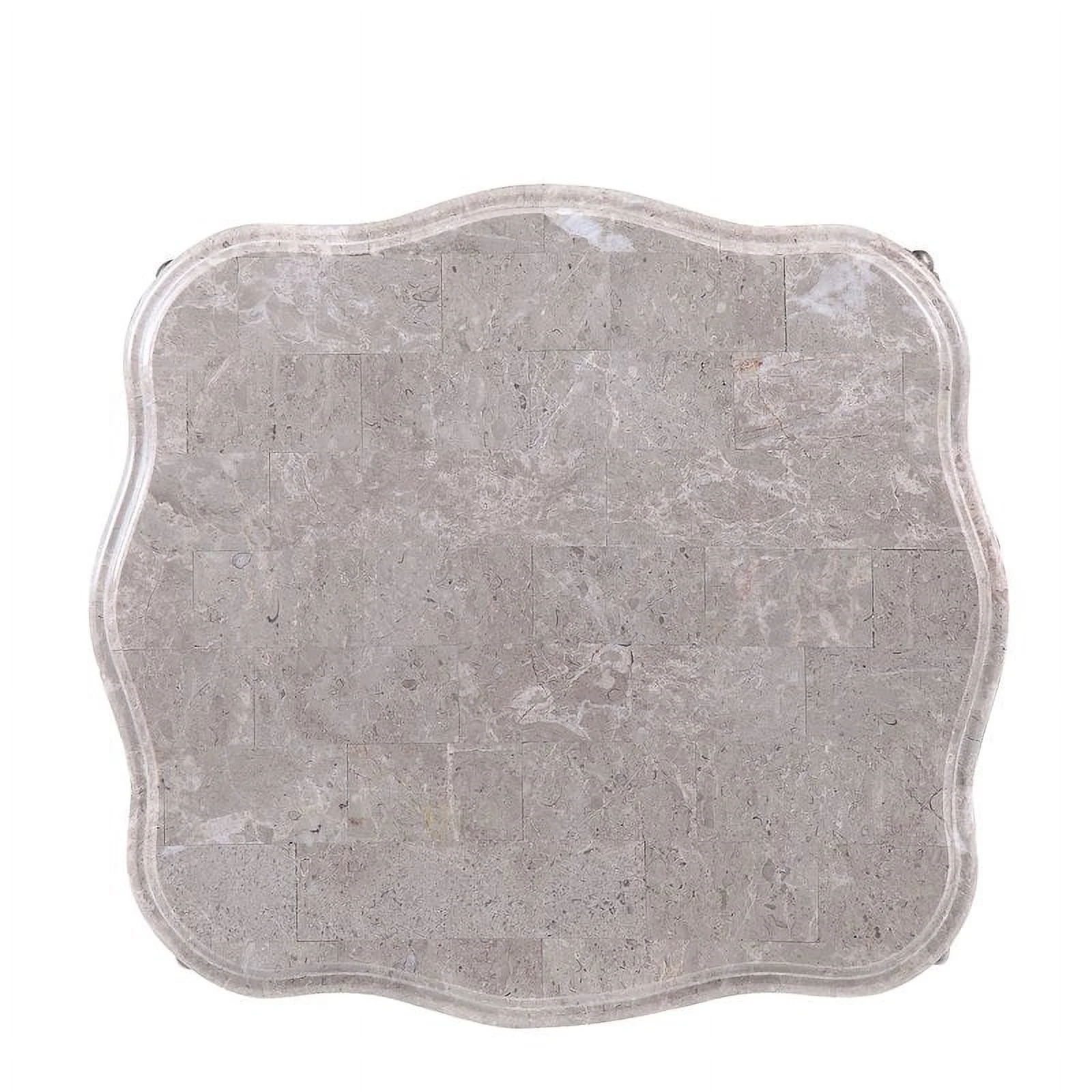 Bowery Hill Transitional End Table in Marble & Champagne