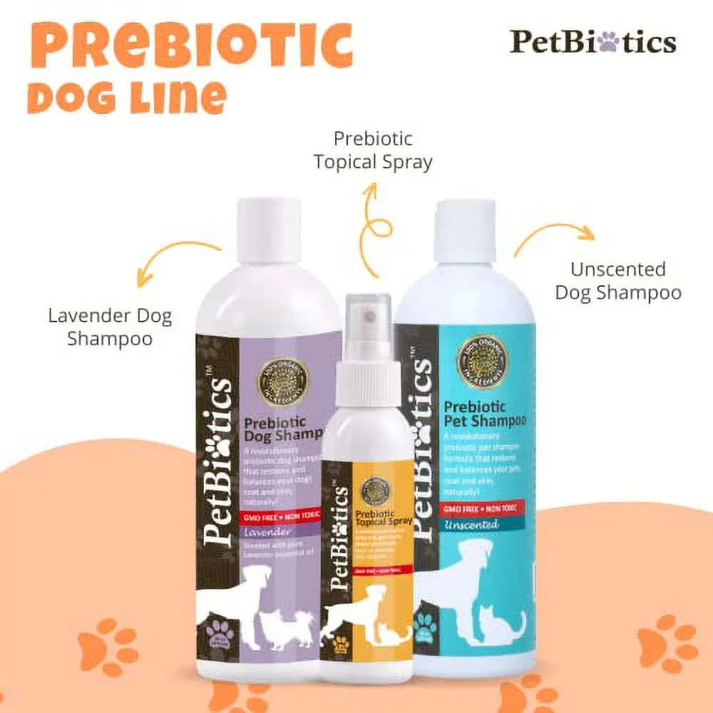 Petbiotics – Prebiotic Topical Spray – All-Natural & Organic pH Balancing Spray for Sensitive Pet Skin, Promotes Healthy Skin Microbiome – 4 oz.