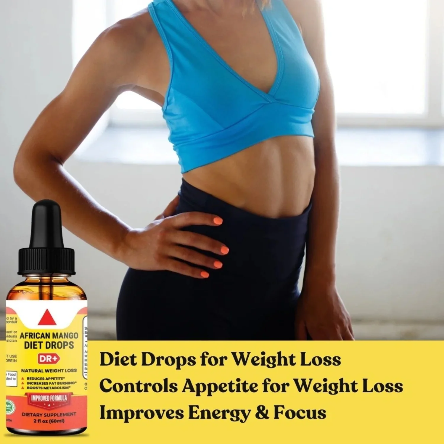 African Mango Wellness Drops - Diet Drops Suppress Appetite Boost Energy Fast Results 2oz | 4-Pack