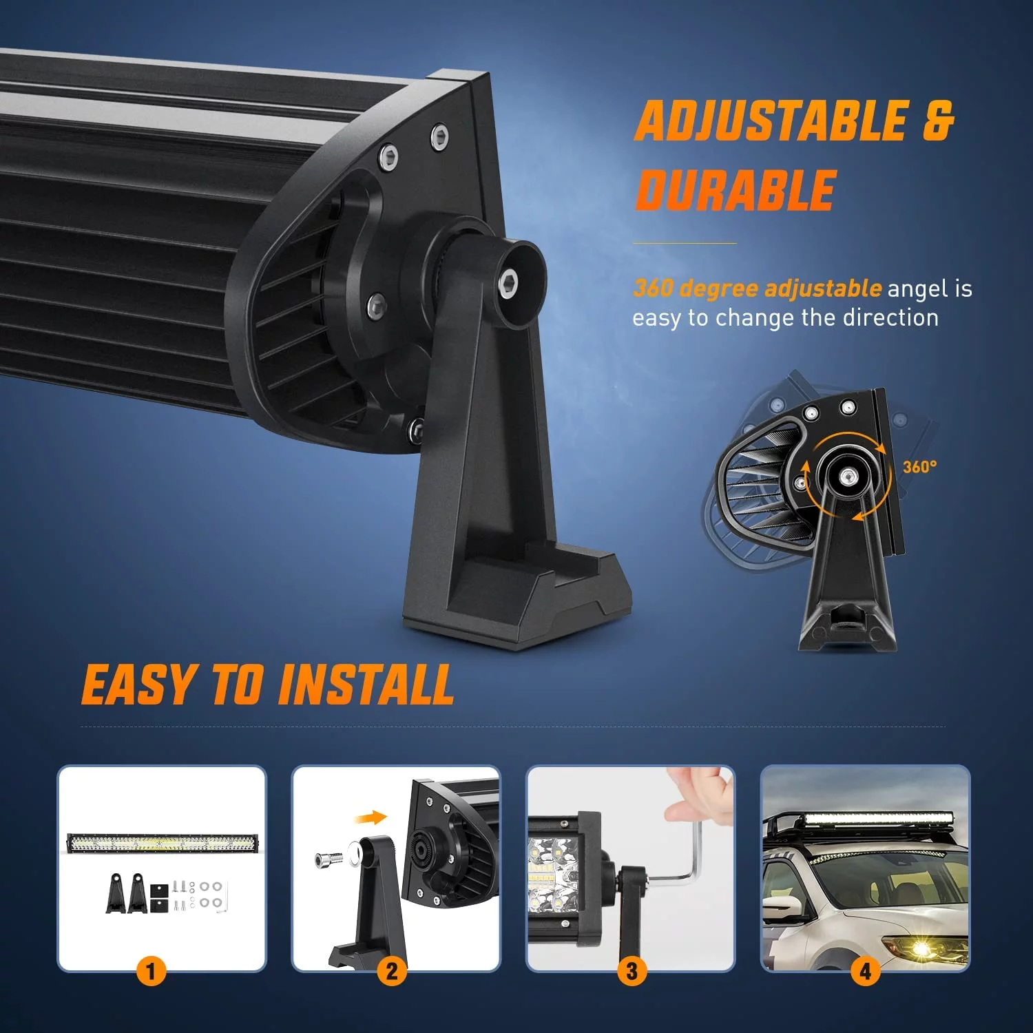 Nilight 33 Inch LED Light Bar 256 LED Chips 9860LM Curved Triple Row Spot Flood Combo High Power LED Driving Lights Off Road Lights for Trucks SUV Ute ATV Truck 4x4 Boat, 2 Years Warranty