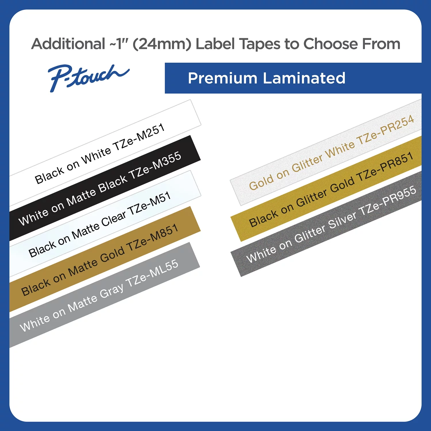 Remanufactured Brother P-touch TZe-M851 Black Print on Premium Matte Gold Laminated Tape