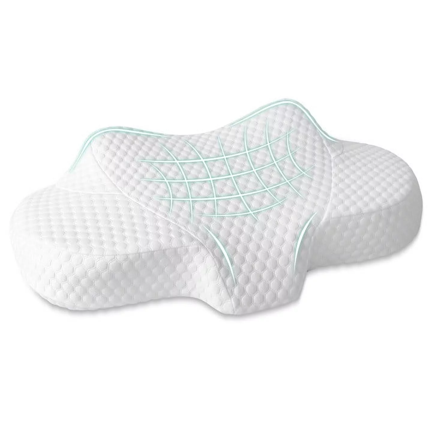 Noahas Contour Memory Foam Pillow for Neck Pain Relief, Adjustable Ergonomic Cervical Pillow for Sleeping, Orthopedic Neck Pillow with Washable Cover, Bed Pillows for Side, Back, Stomach Sleepers