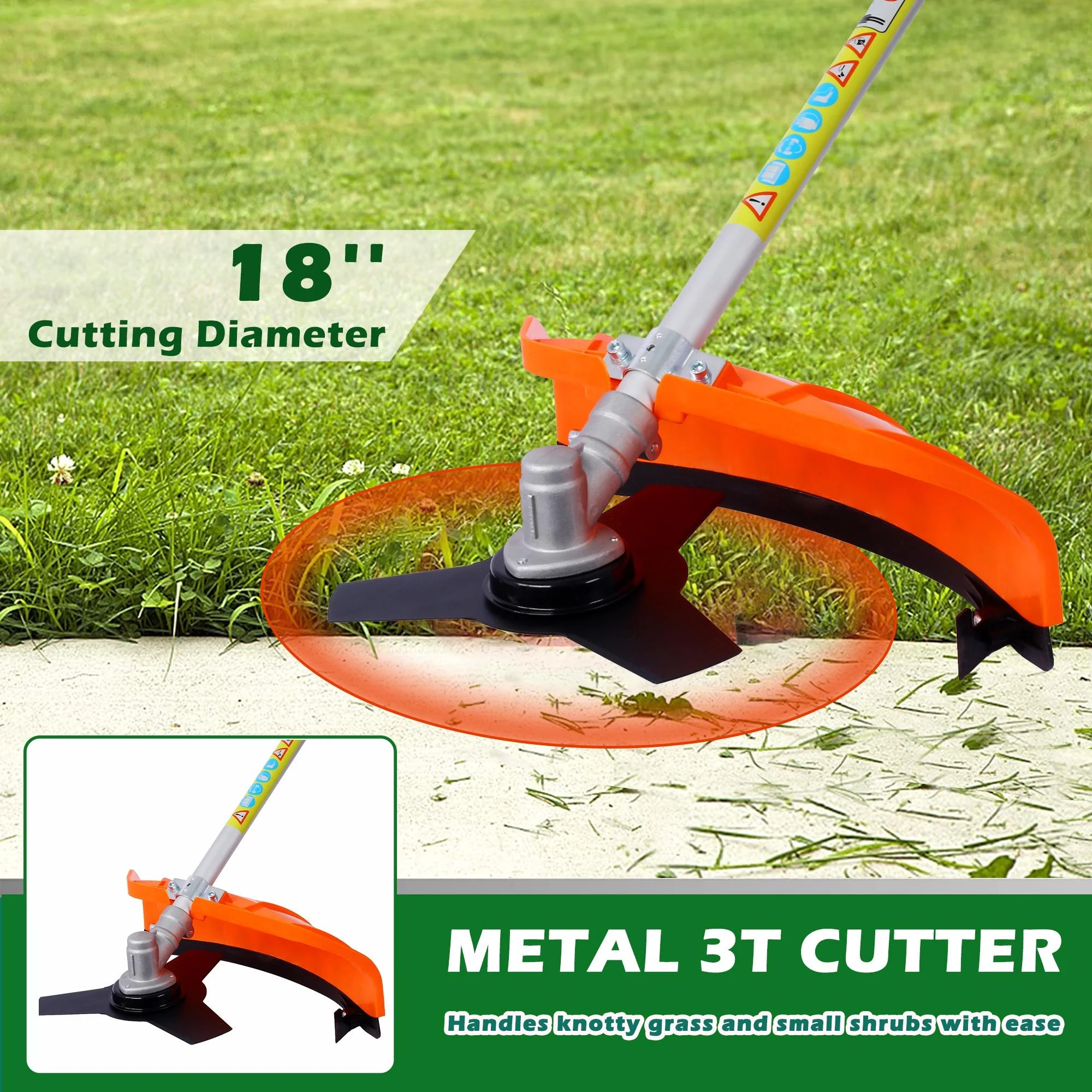 10-IN-1 String Trimmer Gas Powered, 33cc Multi-Functional Weed Eater Set w/2 Stroke Engine, Adjustable 90° Hedge Trimmer, 10