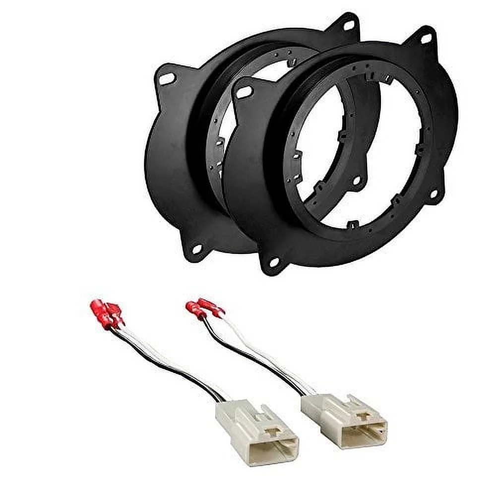 toyota 2005-2013 tacoma (front doors) car stereo speaker mounting adapter aftermarket plate brackets w/harness
