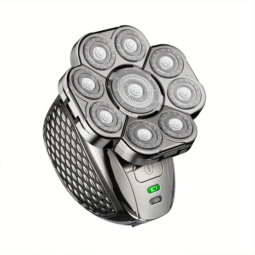 9-Head Precision Electric Skull Shaver for Men - Cordless, Waterproof, Wet/Dry Use - Effortless Bald & Head Shaving - Perfect Fathers Day & Holiday Gift