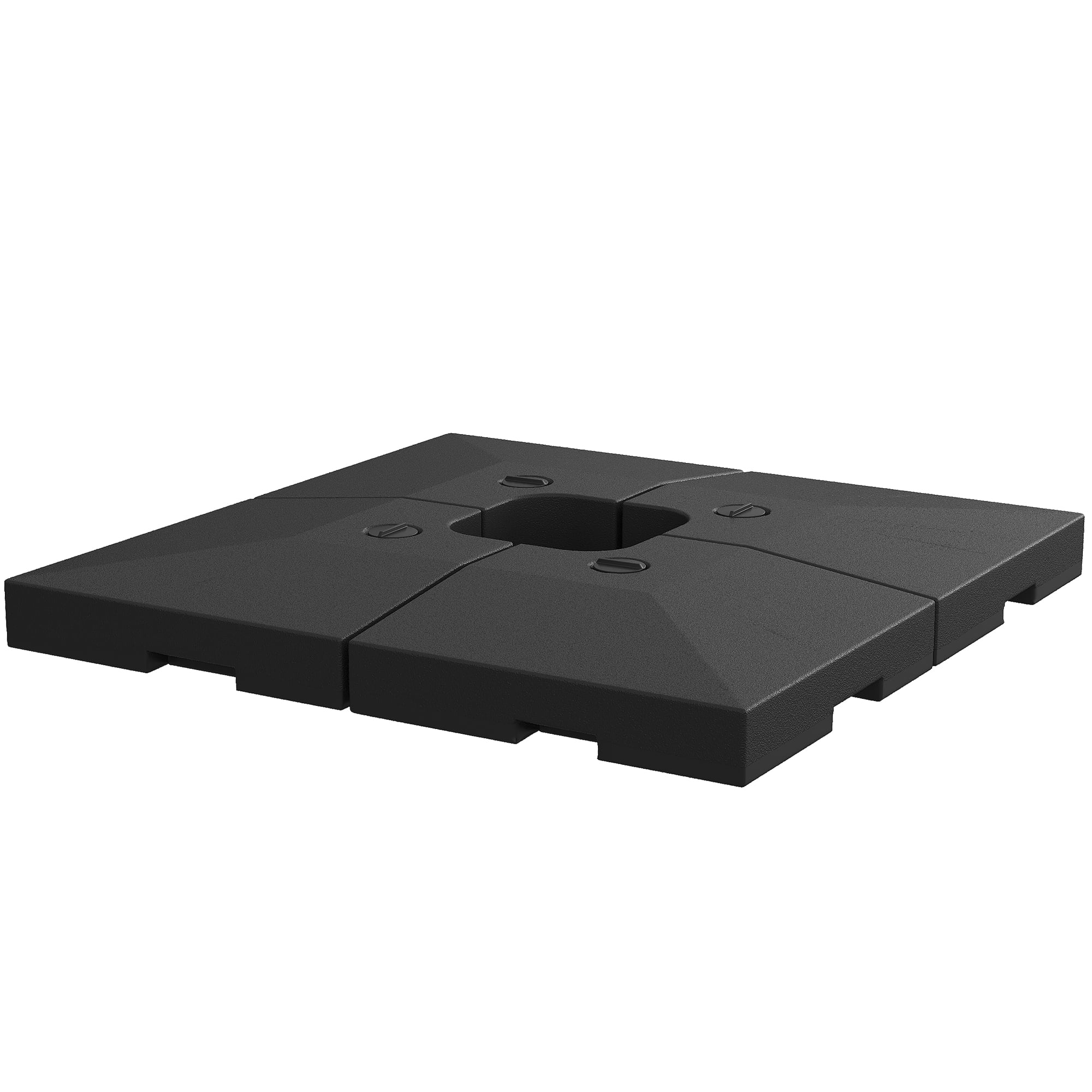 Outsunny 4 Pieces Cantilever Patio Umbrella Base, Outdoor Offset Umbrella Weights, 176 lbs Capacity Water or 264 lbs Capacity Sand  Plates Set, Black