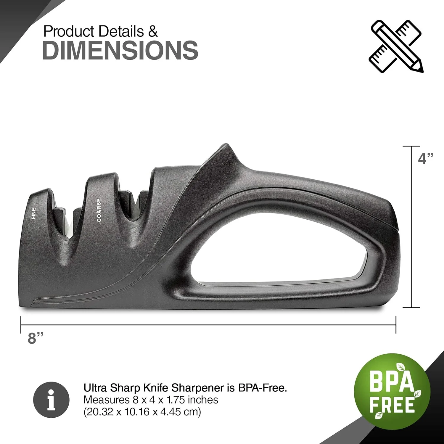 Knife Sharpeners 2 Stage Sharpener Kitchen Sharpening Kit Comfortable Grip Handle Tool