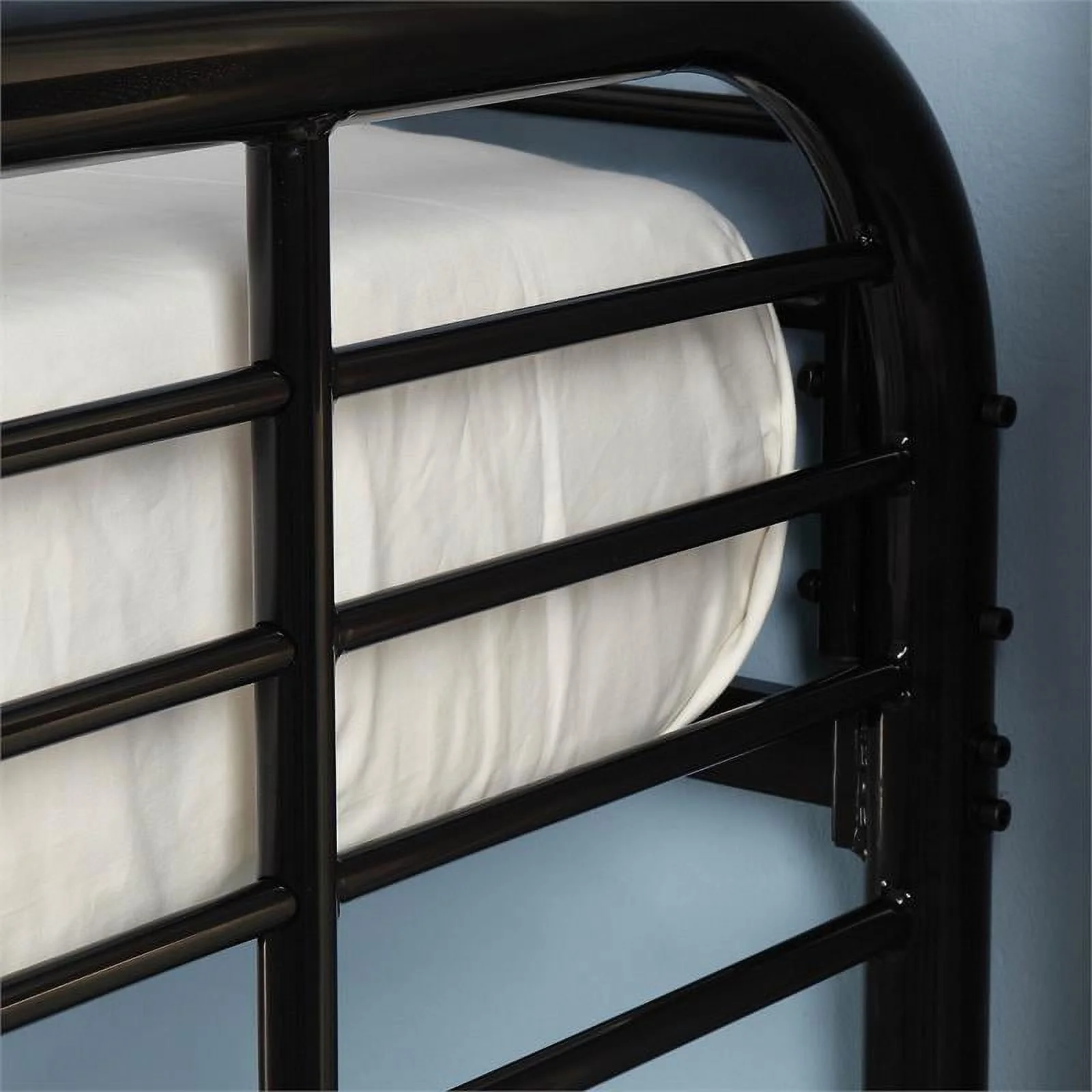 Bowery Hill Transitional Metal Full over Full Bunk Bed in Black