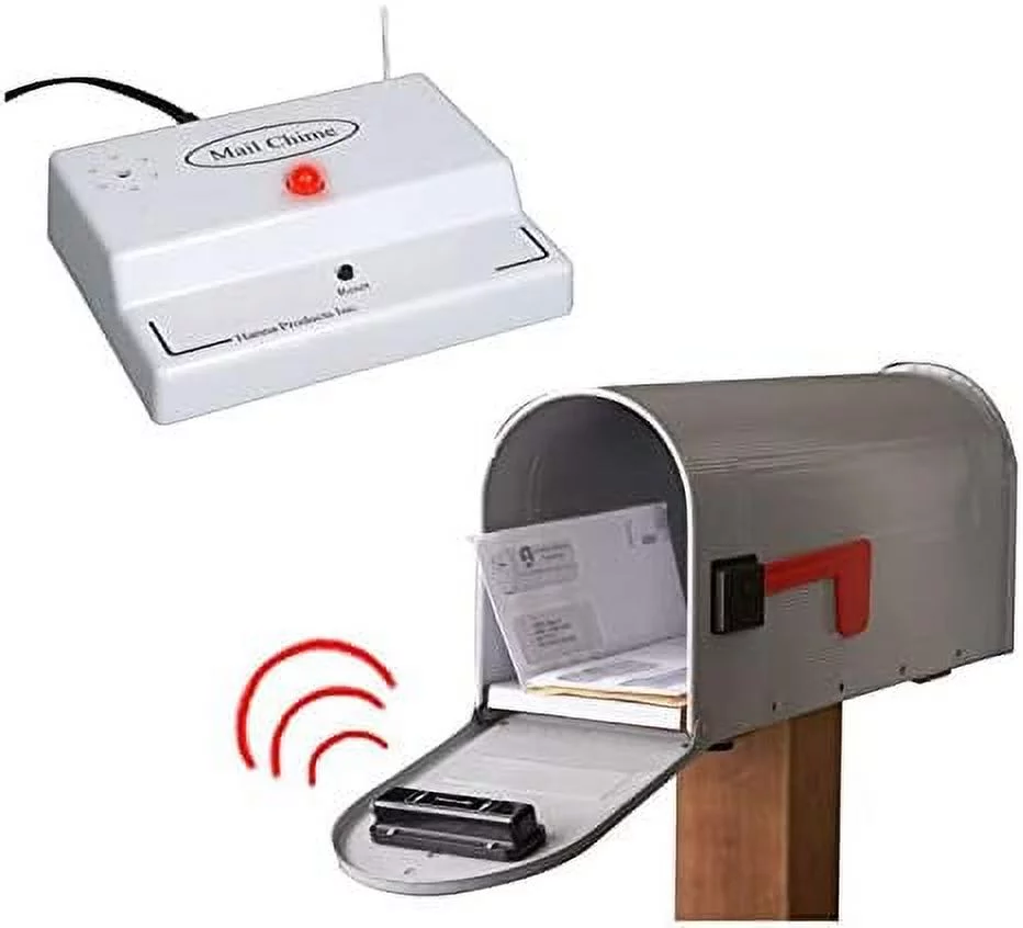 Mail Chime Mailbox Notification System – Mailbox With Wireless Transmitter & Audible Arrival Alert Receiver With Bright LED Light
