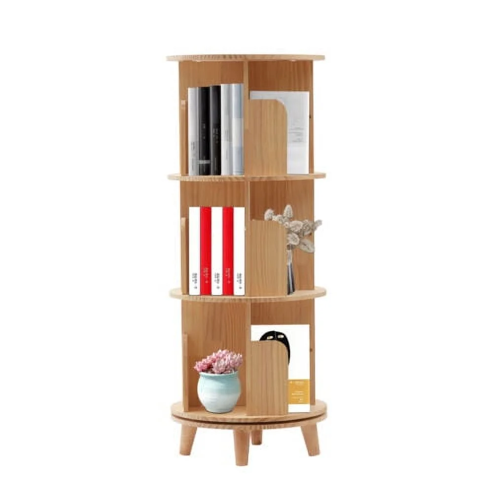 3 Tier 360 Rotating Bookshelf Display Bookcase Multi-Functional Bookshelf Rack