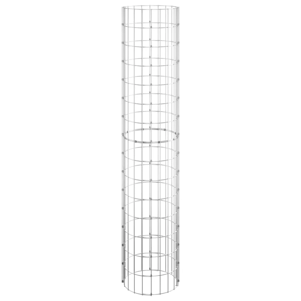 Uteam Raised Gabion Beds Galvanized Steel Set of 3 Circular Ø11.8x59.1