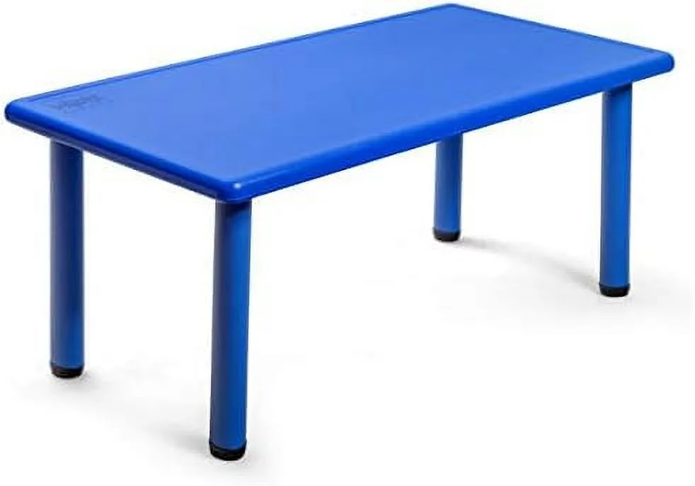 KHBIULIFE 47 x 23.5 Inch Rectangular  Table  Children School Activity Table for Reading Drawing Dining Playing  Multifunctional Plastic Table w/Steel Pipe  Toddler  for Boys & Girls (