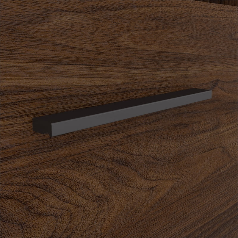 Home Square 1 Drawer Lateral Wood Filing Cabinet Set in Modern Walnut (set of 2)