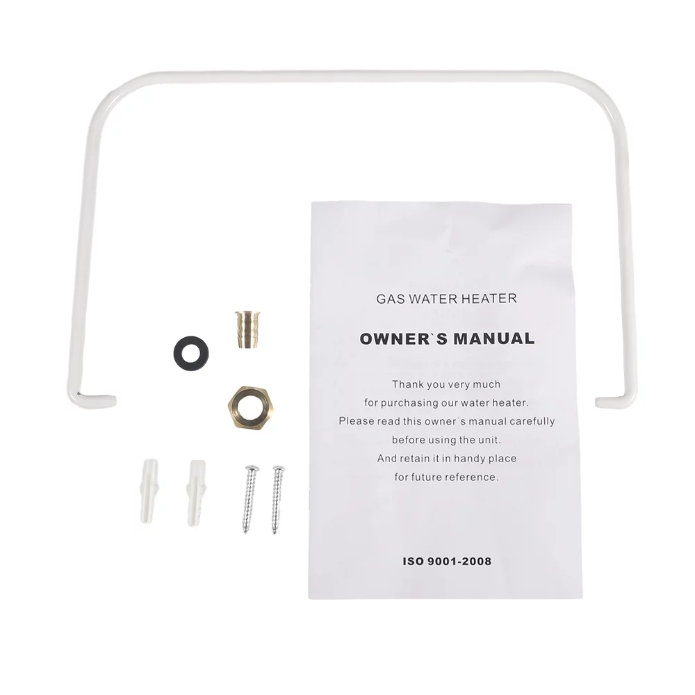 KingFurt 10L Natural Gas Water Heater White Coating Front Panel & Gray Bottom 20KW Rated Power With Temperature Display