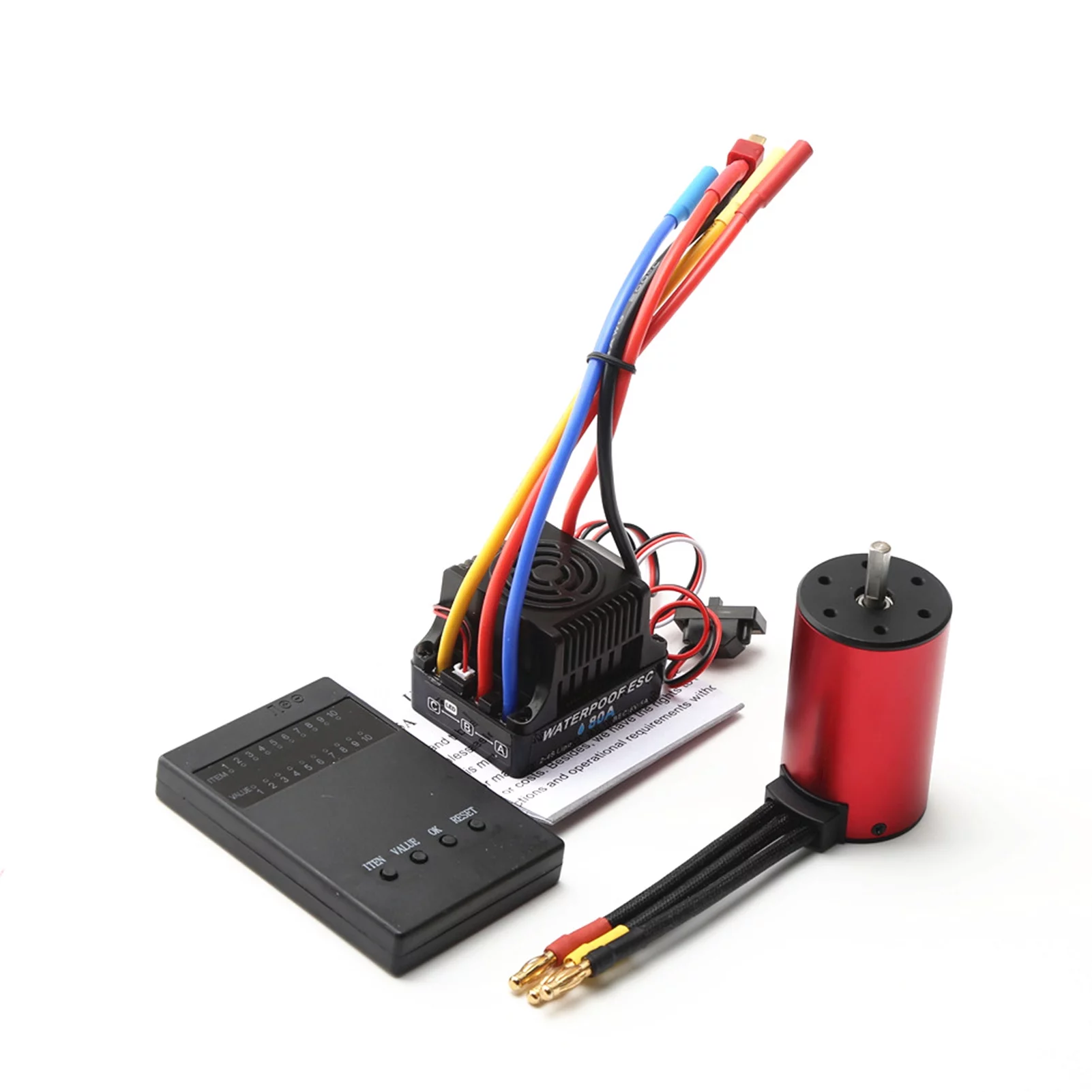 GoolRC S3660 3800KV Brushless Motor Waterproof Motor 80A ESC Programming Card Replacement for WLtoys Car Tamiya 1/8/ 1/10 Car