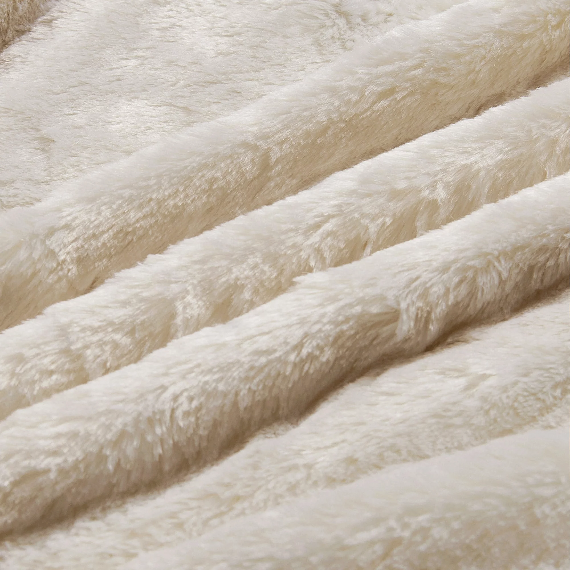 Home Soft Things Serengeti Double Sided Faux Fur Throw - Oatmeal - 70