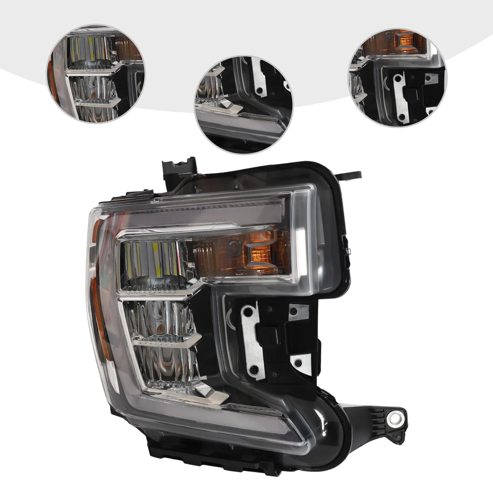 For 2019-2021 GMC Sierra 1500 Passenger Side Headlight ASSY LED DRL Signal RH Halogen +LED Headlight For GMC Sierra 1500 Passenger Side LED DRL Headlamp 19-21