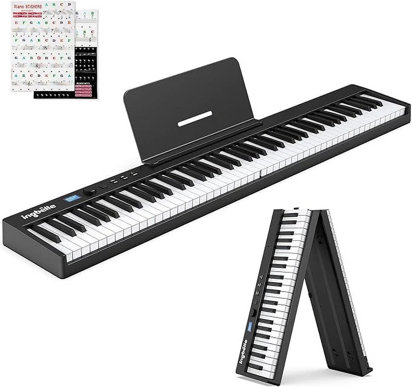 Pre-Owned Ingbelle 88-Key Digital Piano Keyboard Bluetooth Foldable Electric Piano - BLACK (Fair)