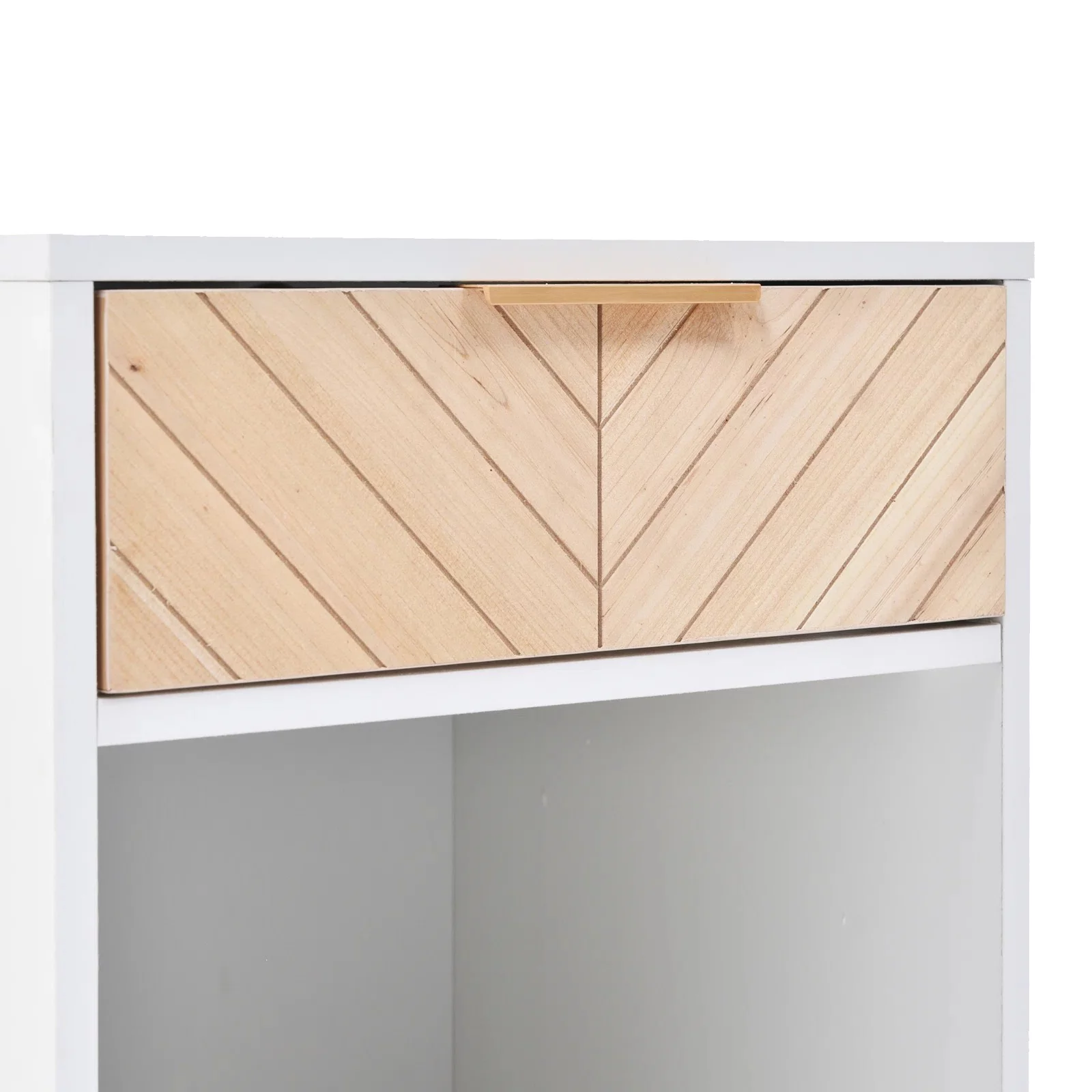 Semiocthome Modern Nightstand with Charging Station,with 1 Drawer,White Finish,Adult