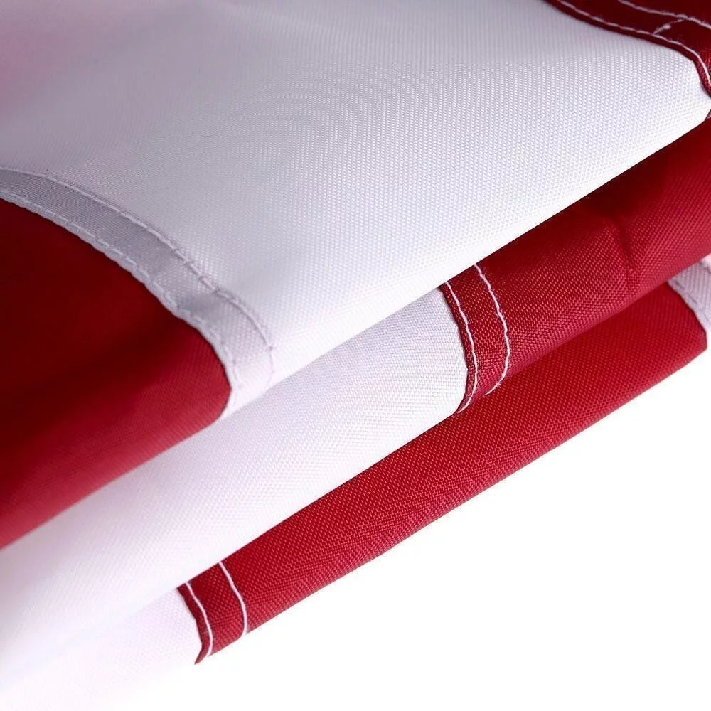 American USA US Flag 28x40 Inch Embroidered Stars Sewn Stripes Nylon Pole Sleeve