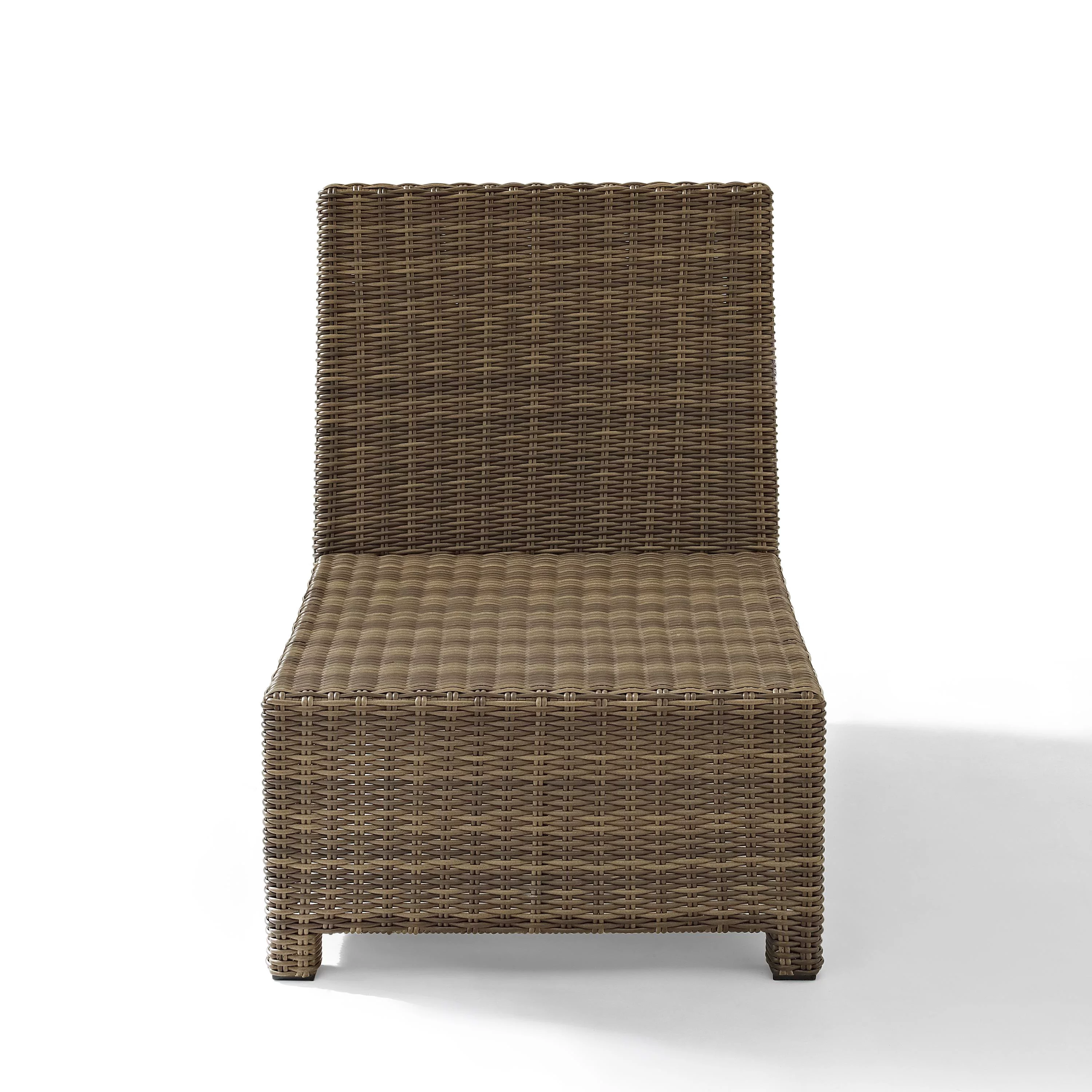 Crosley Furniture Bradenton Fabric Armless Patio Chair in Brown and Sand